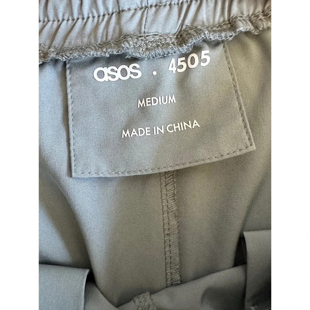 ASOS 4505 WMS Medium Sage Green Utility Joggers Zip Pockets Blokecore Streetwear
